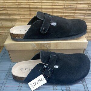 TF STAR Boston Clogs | Soft Footbed | Cow Suede Leather | Unisex Size M12
